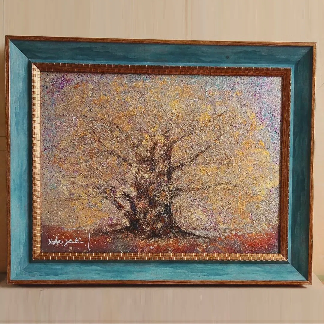 Oil painting, mixed media technique, Western-style painter, Fumiyuki Ikehata