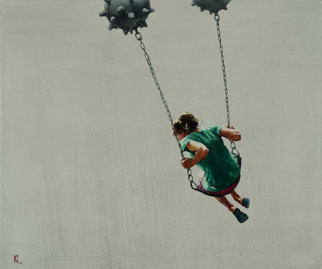 Oil painting Modern teenage emotions Oleg Kateryniuk