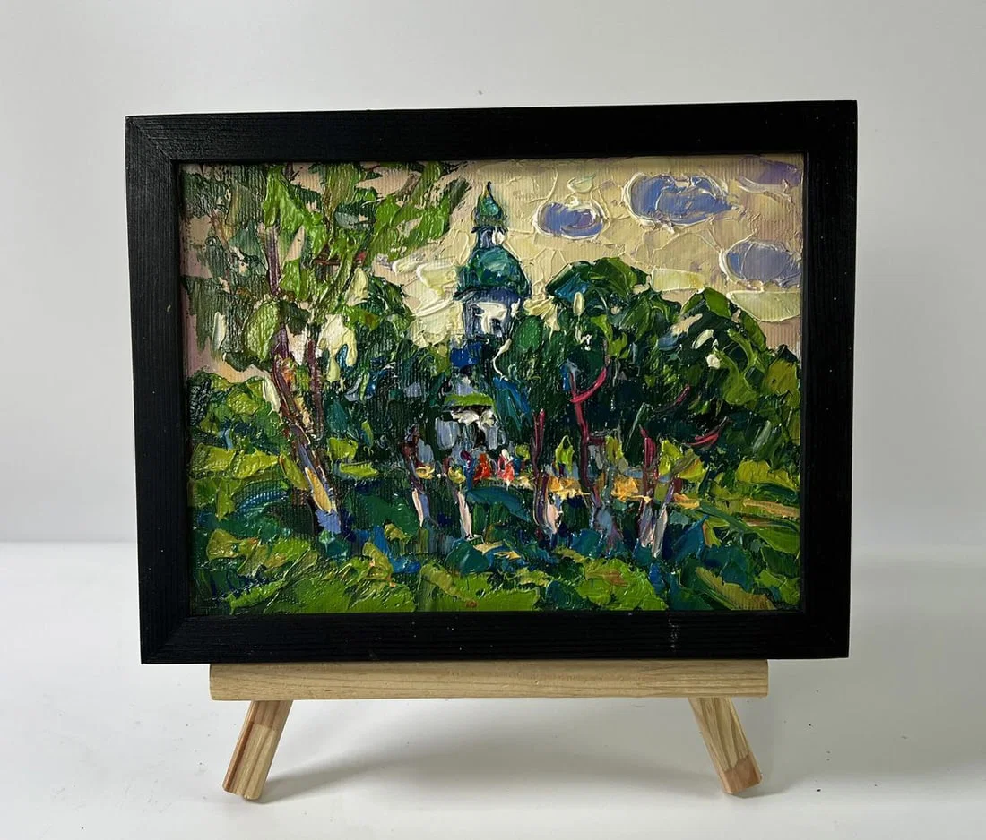 Oil painting Morning Church Oksana Ivanyuk