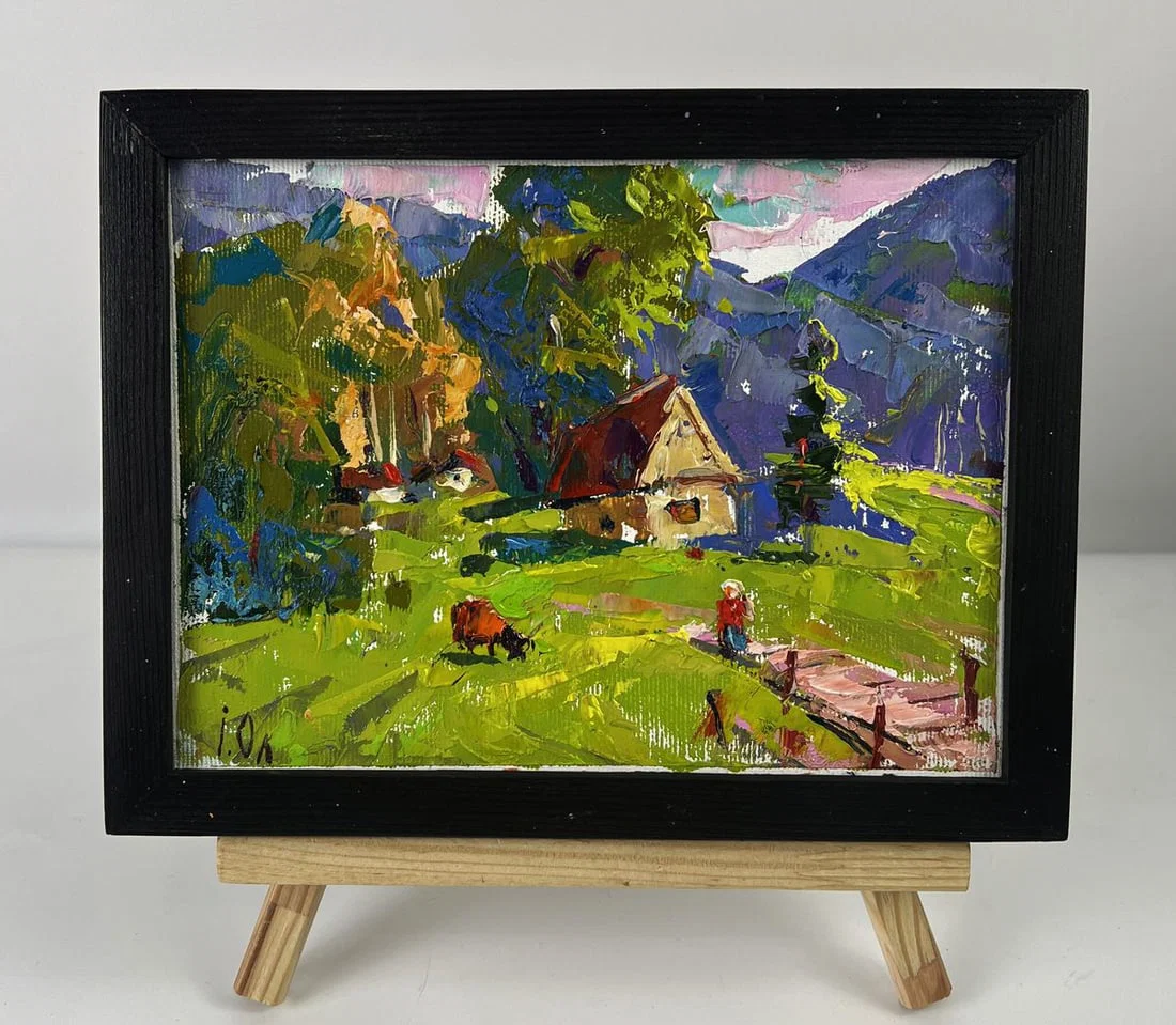 Oil painting Mountain houses Oleksiy Ivanyuk
