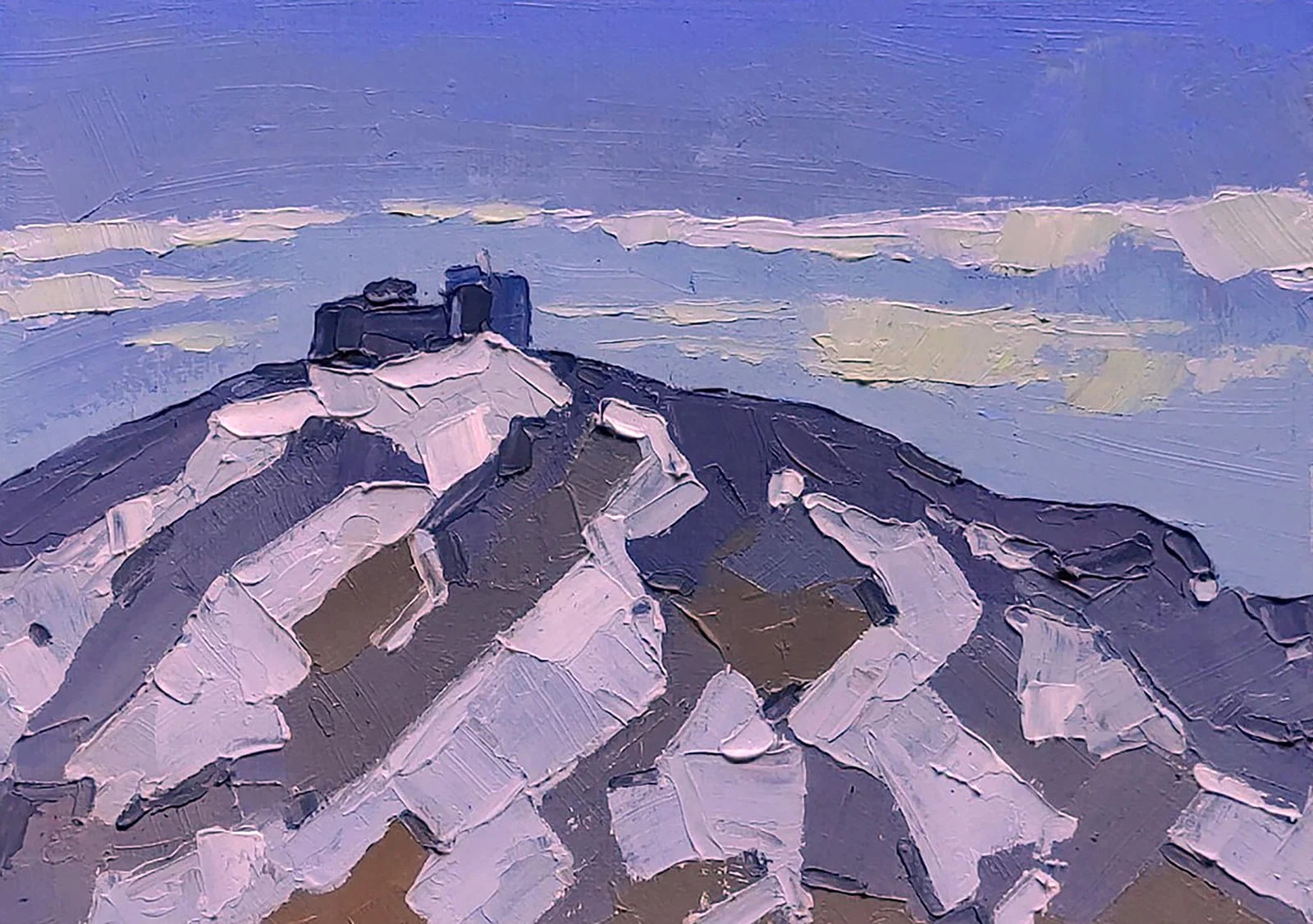 Oil painting Mountain in spring Yaroslav Savchyn