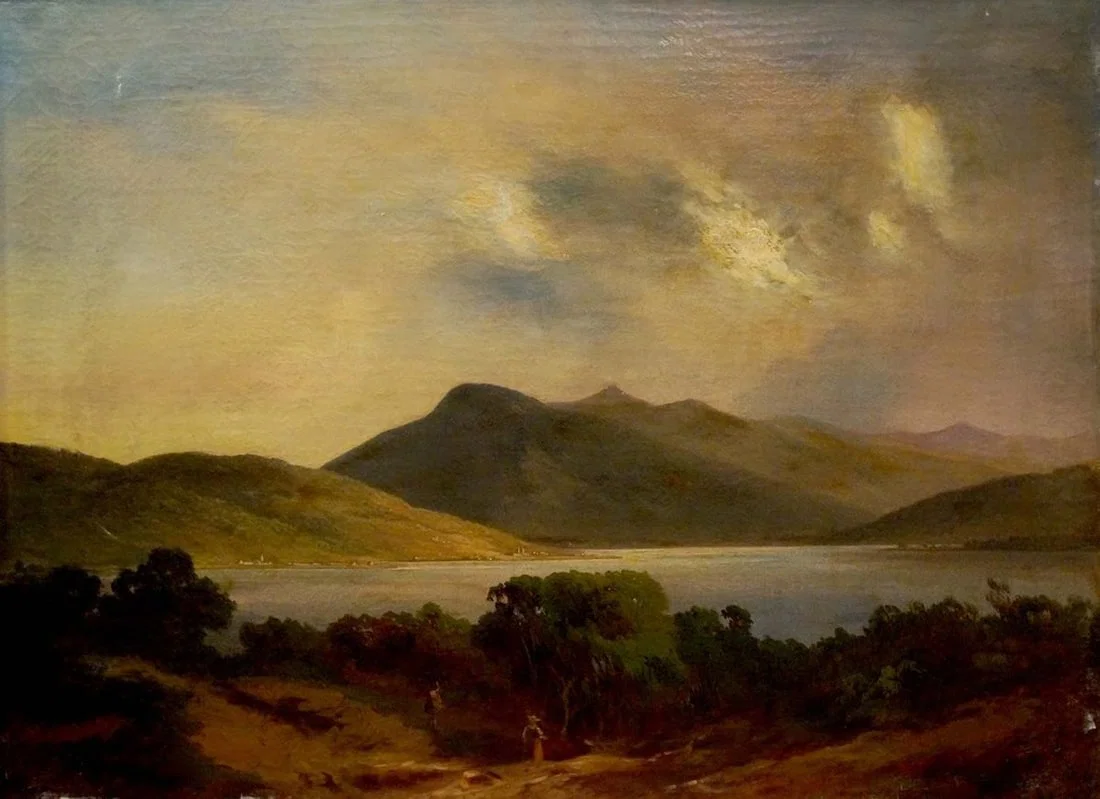 Oil painting Mountain landscape