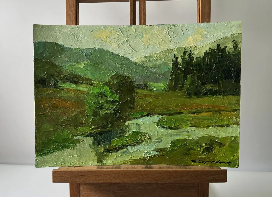 Oil painting Mountain nature Boris Serdyuk