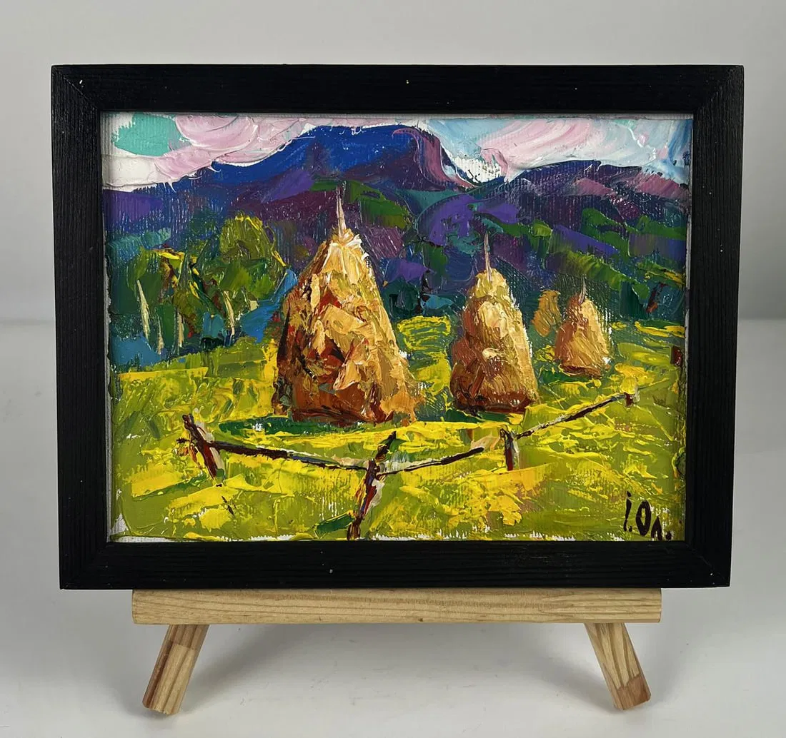 Oil painting Mowed Hay in the Field Oleksiy Ivanyuk
