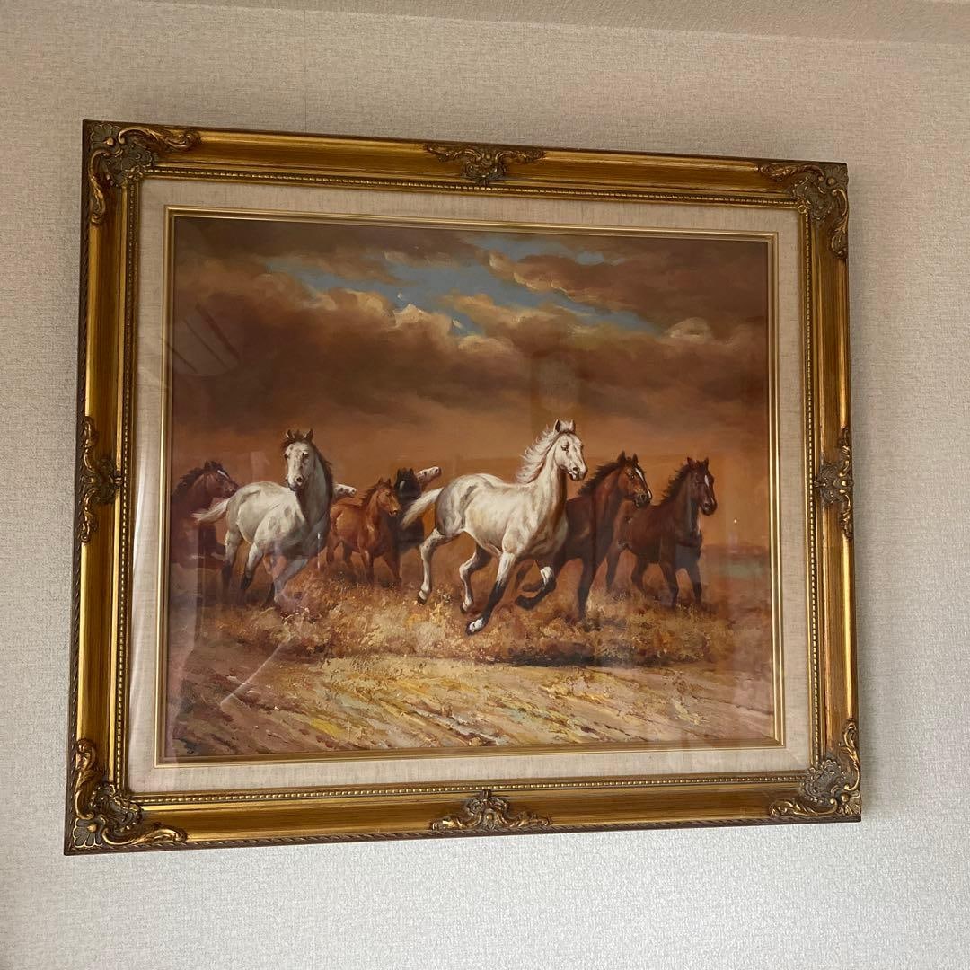 Oil Painting "Nine Horses Galloping": A Herd of Horses, Year of the Horse, Auspicious Connections