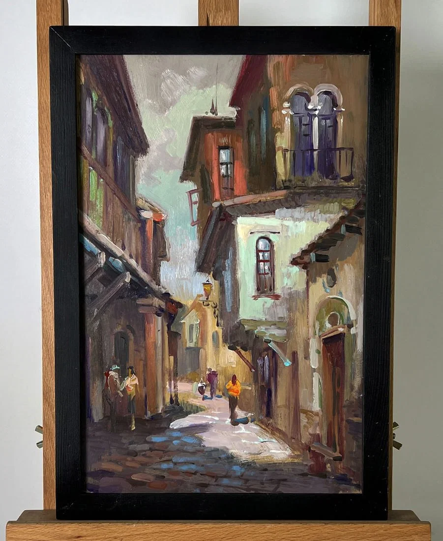 Oil painting Old Town Street Yuriy Suprunchuk