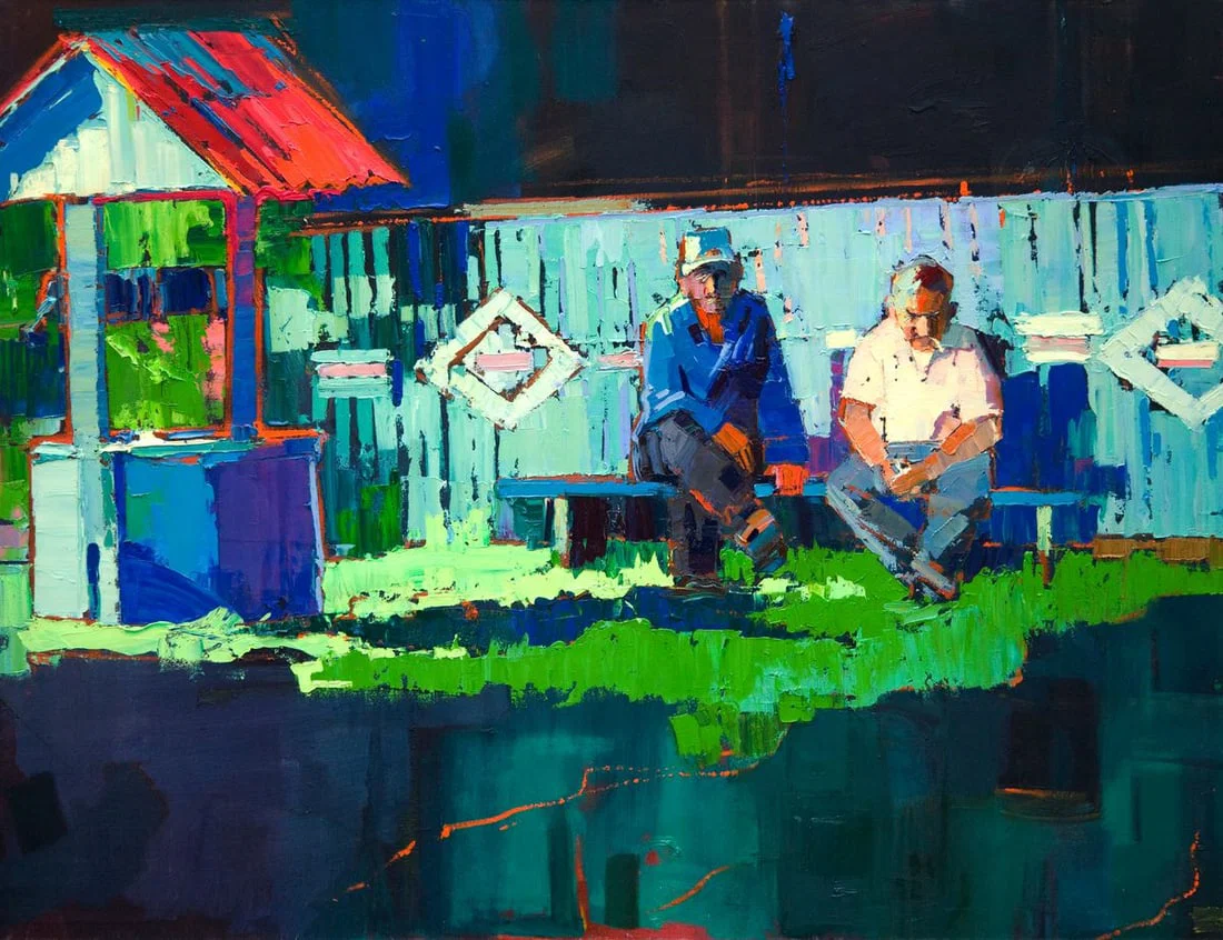 Oil painting Quiet village life Natalia Korf-Ivaniuk
