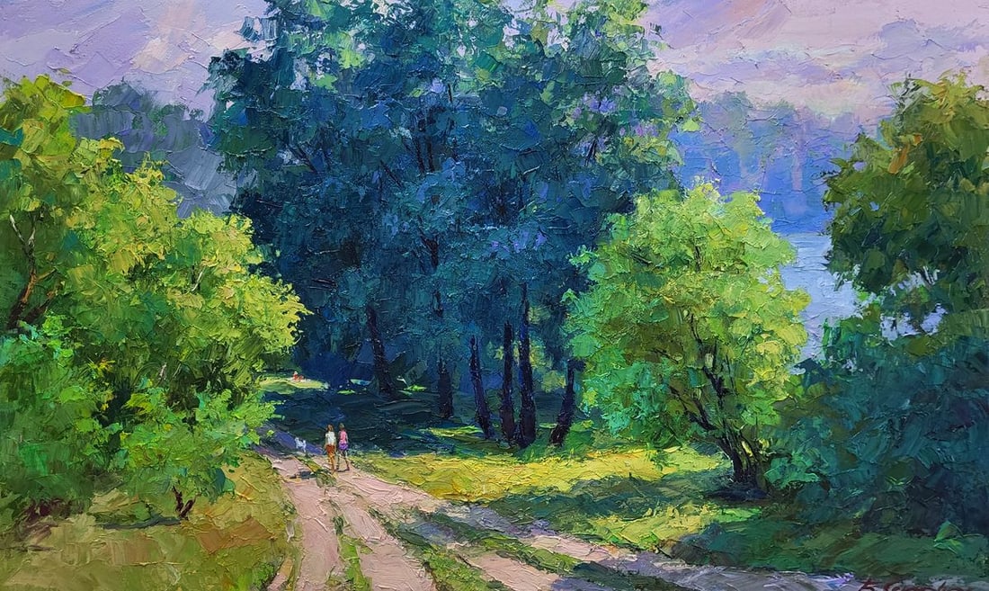 Oil painting Road to the river Boris Serdyuk