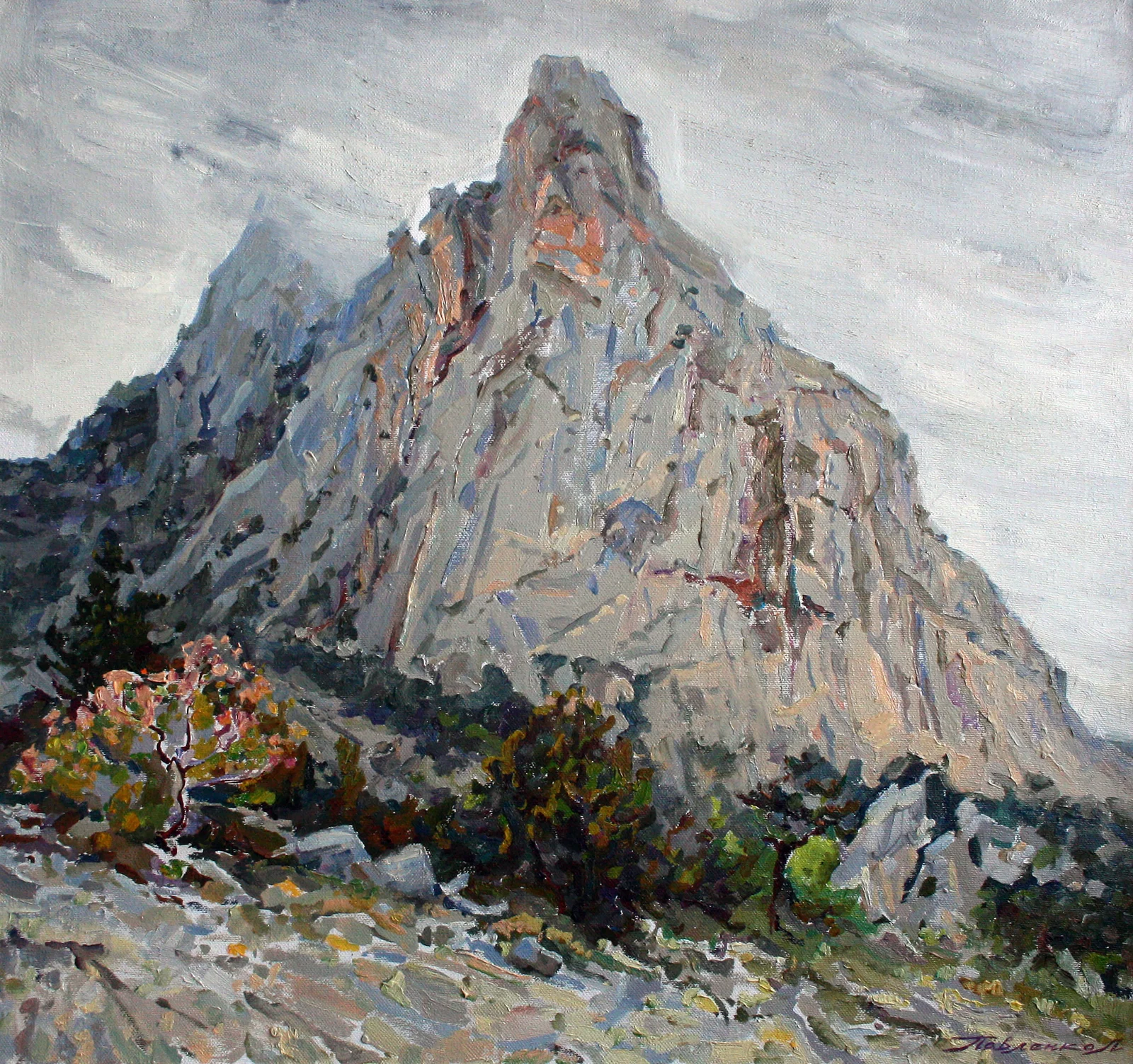 Oil painting Rocky mountain Leonid Pavlenko