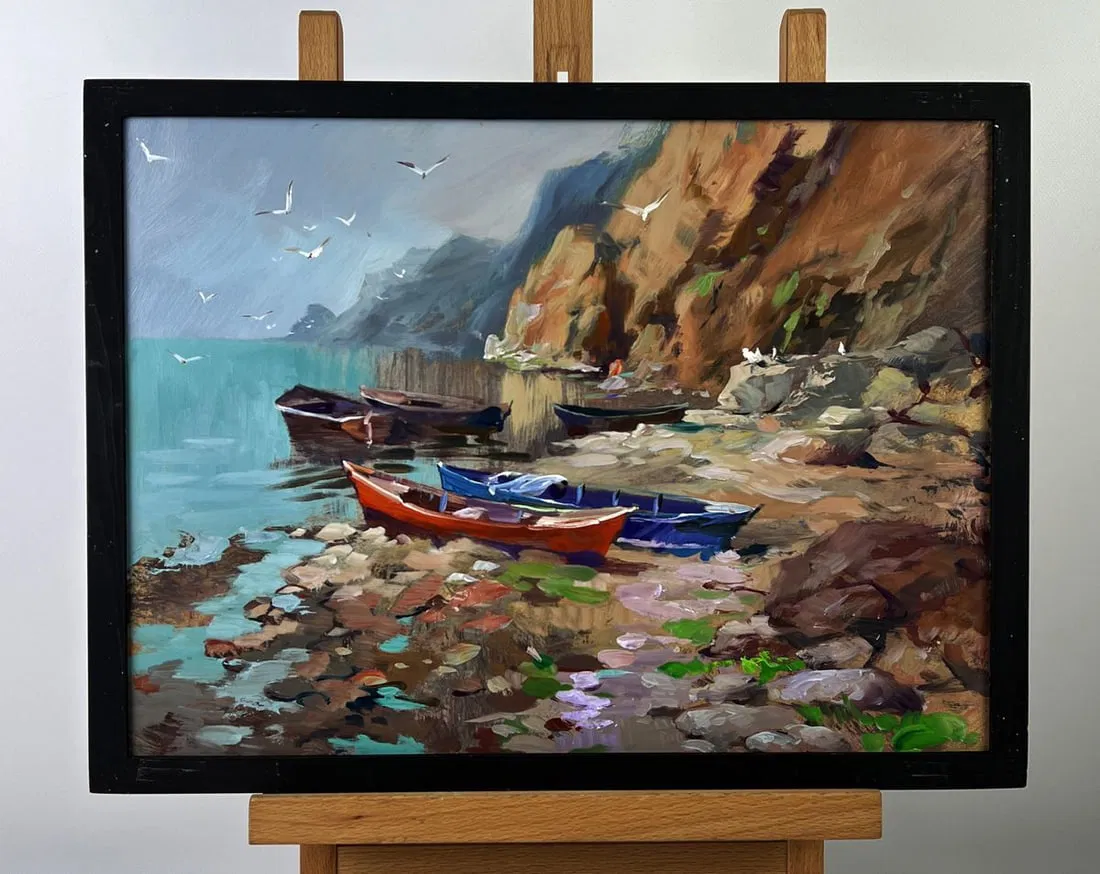 Oil painting Rocky Pier of the Sea Yuriy Suprunchuk