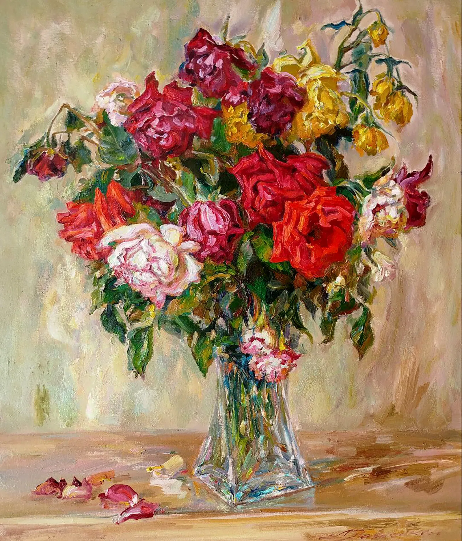 Oil painting Roses Leonid Pavlenko