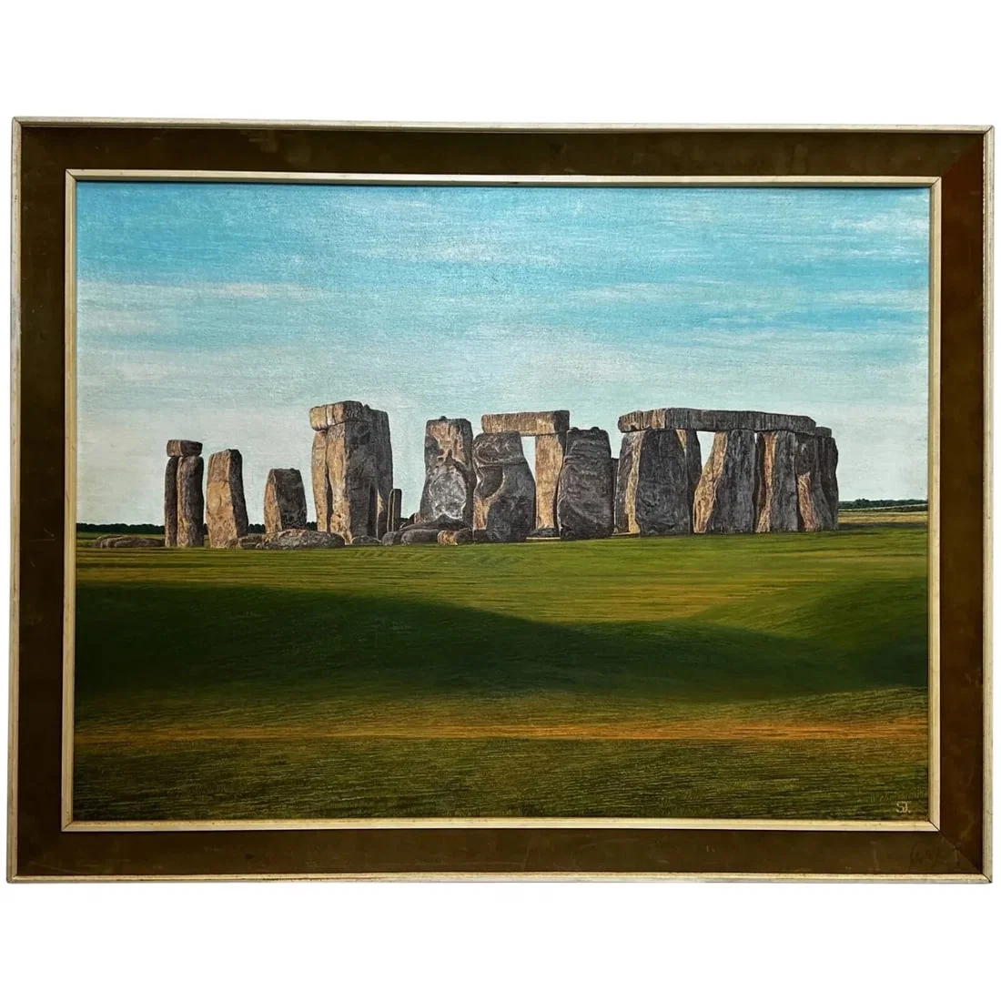 Oil Painting Salisbury Plain Prehistoric Stonehenge After Jasper Francis Cropsey