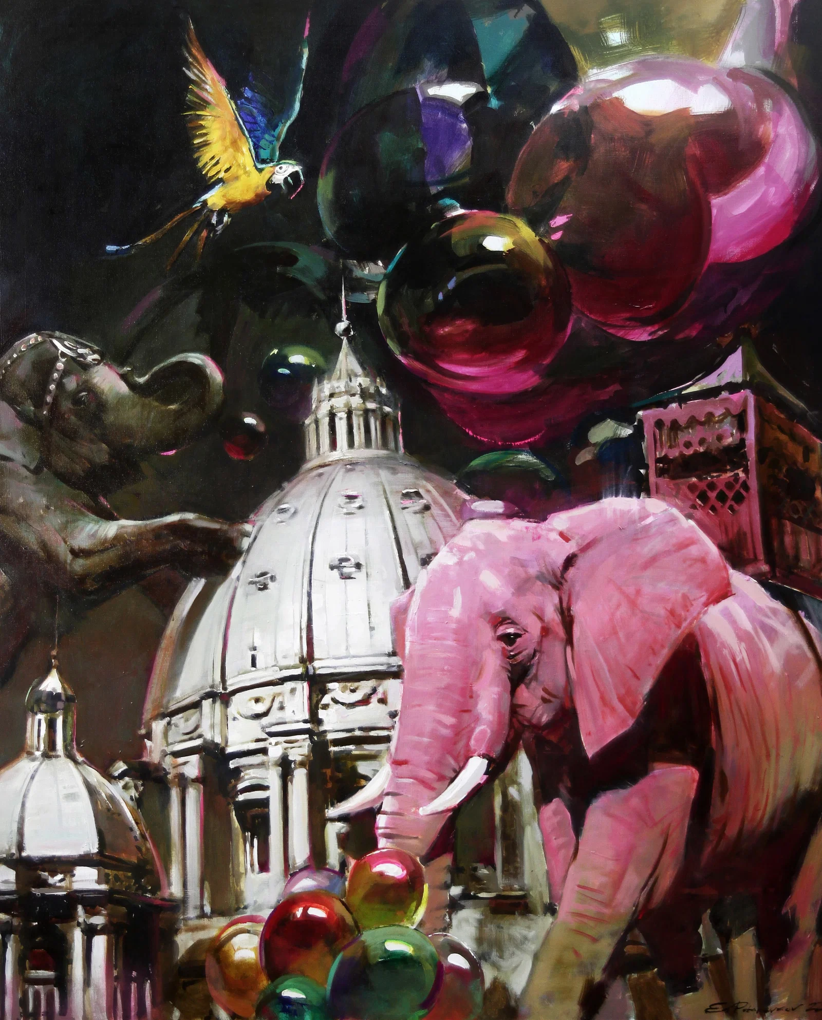 Oil painting Show must go on Ed Potapenkov