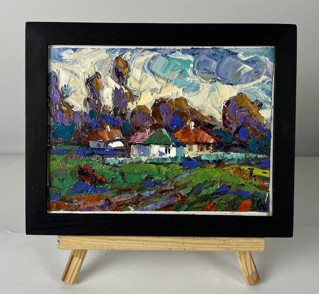 Oil painting Silence in the village field Oleksiy Ivanyuk
