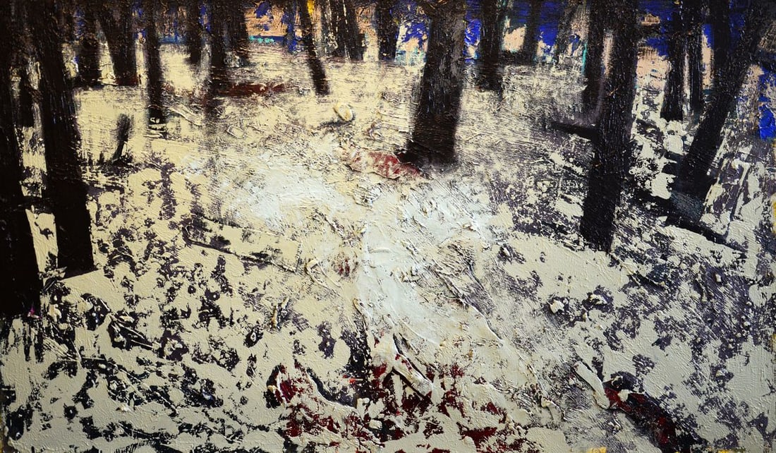 Oil painting Silver Forest Natalia Korf-Ivaniuk