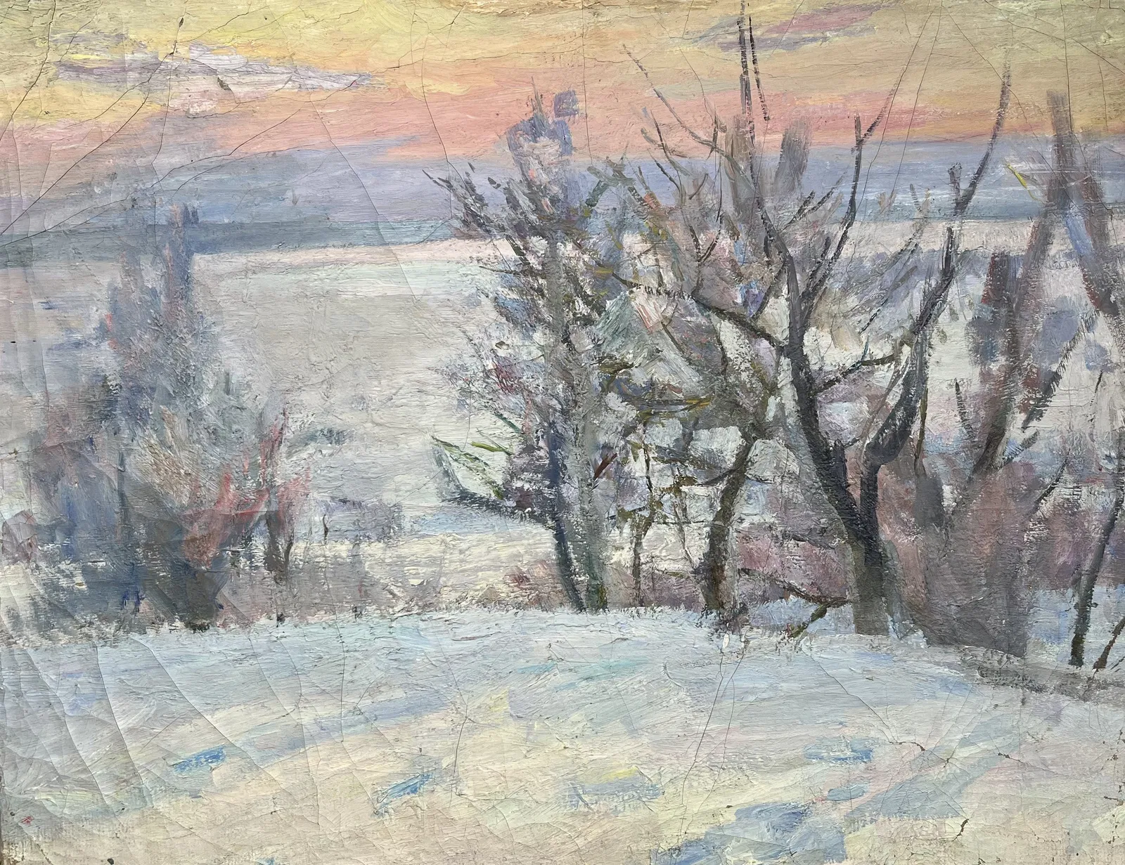 Oil painting Snowy expanse Kogan-Shatz