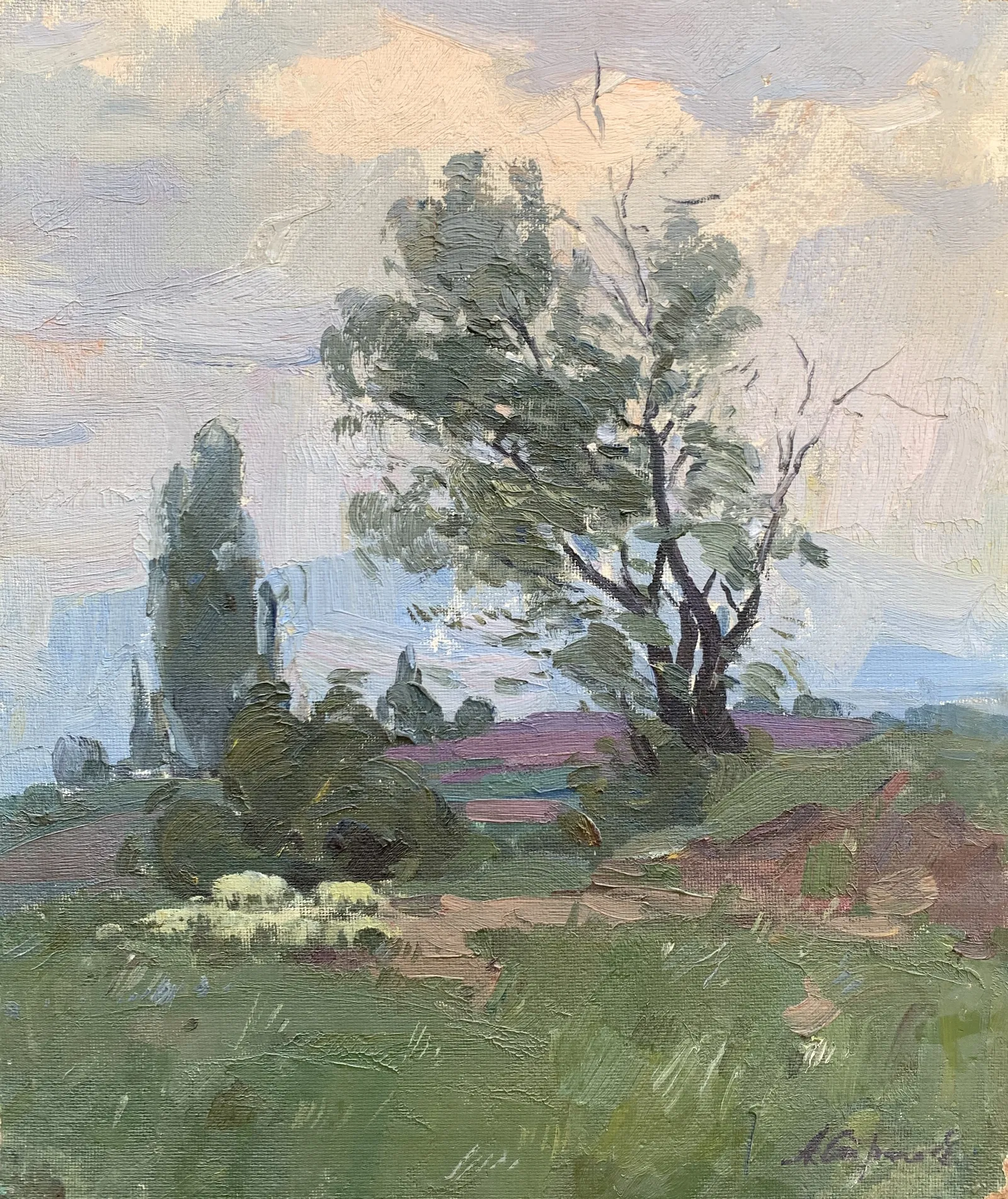 Oil painting Spring evening Strelov A.