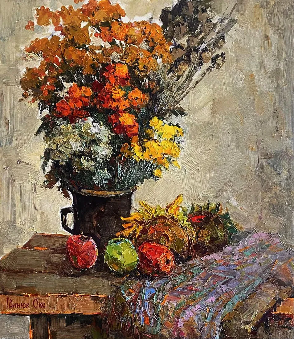 Oil painting Still life with apples Oksana Ivanyuk