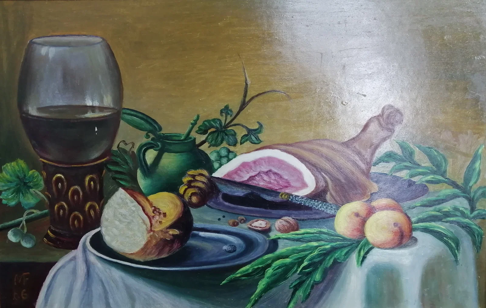 Oil painting Still life with fruits