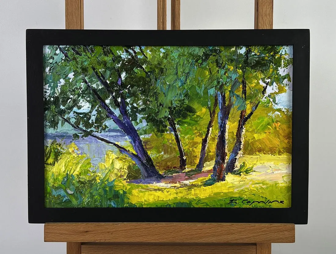 Oil painting Summer forest glade Boris Serdyuk