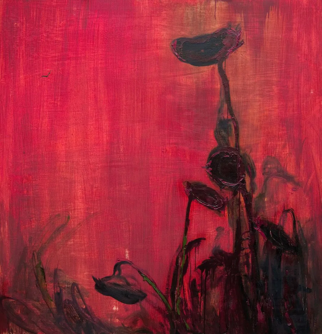 Oil painting Sunflowers in the fog Natalia Korf-Ivaniuk