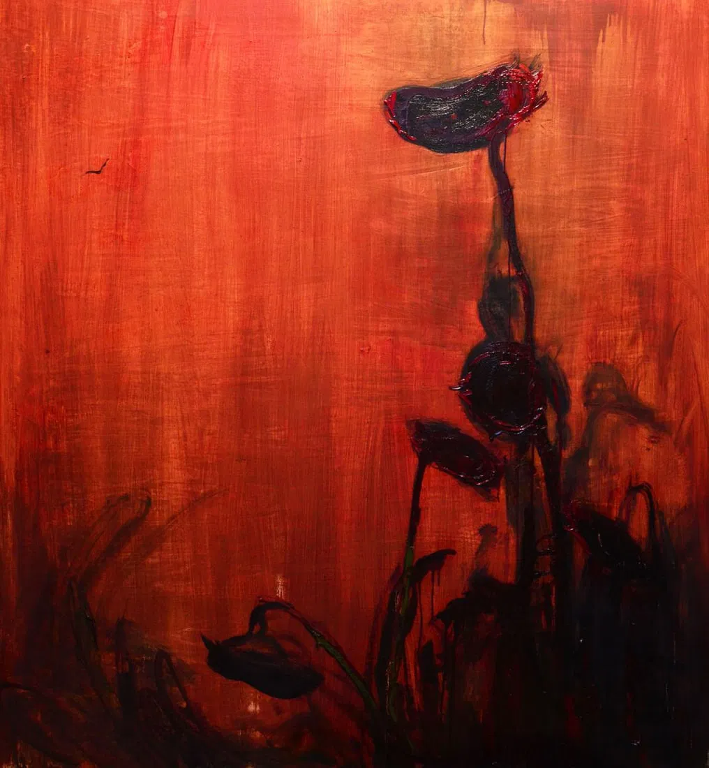 Oil painting Sunflowers in the night Natalia Korf-Ivaniuk