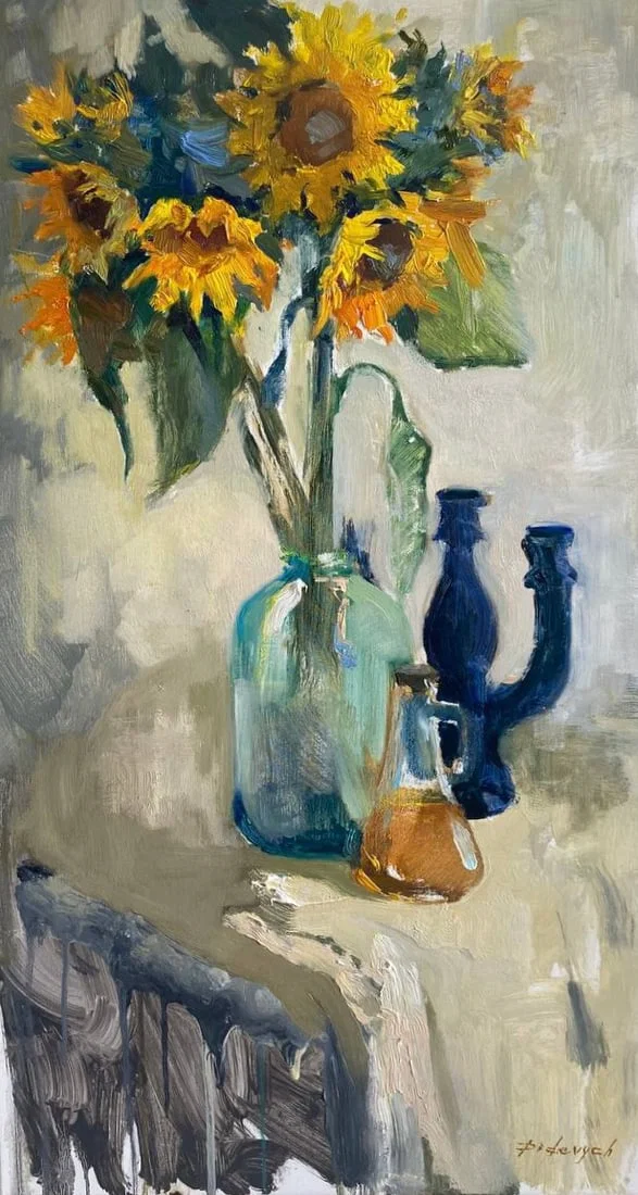 Oil painting Sunflowers Yulia D.