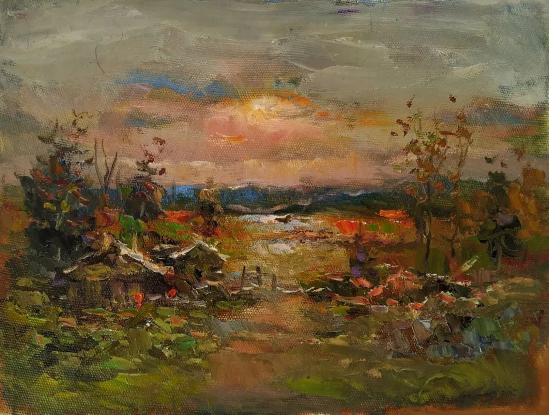 Oil painting Sunset Sergey Ivanovich Animov