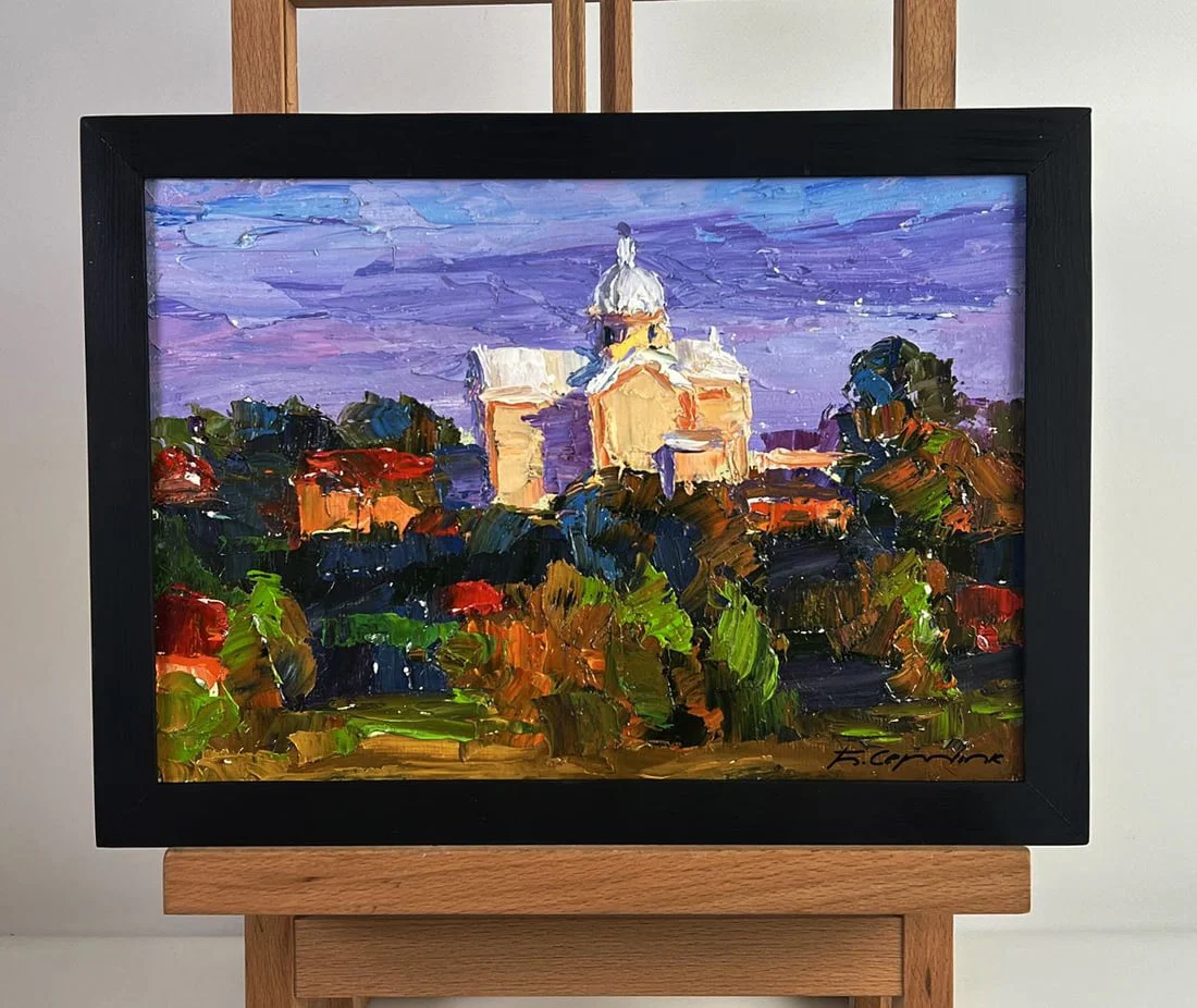 Oil painting The Distant Temple Boris Serdyuk