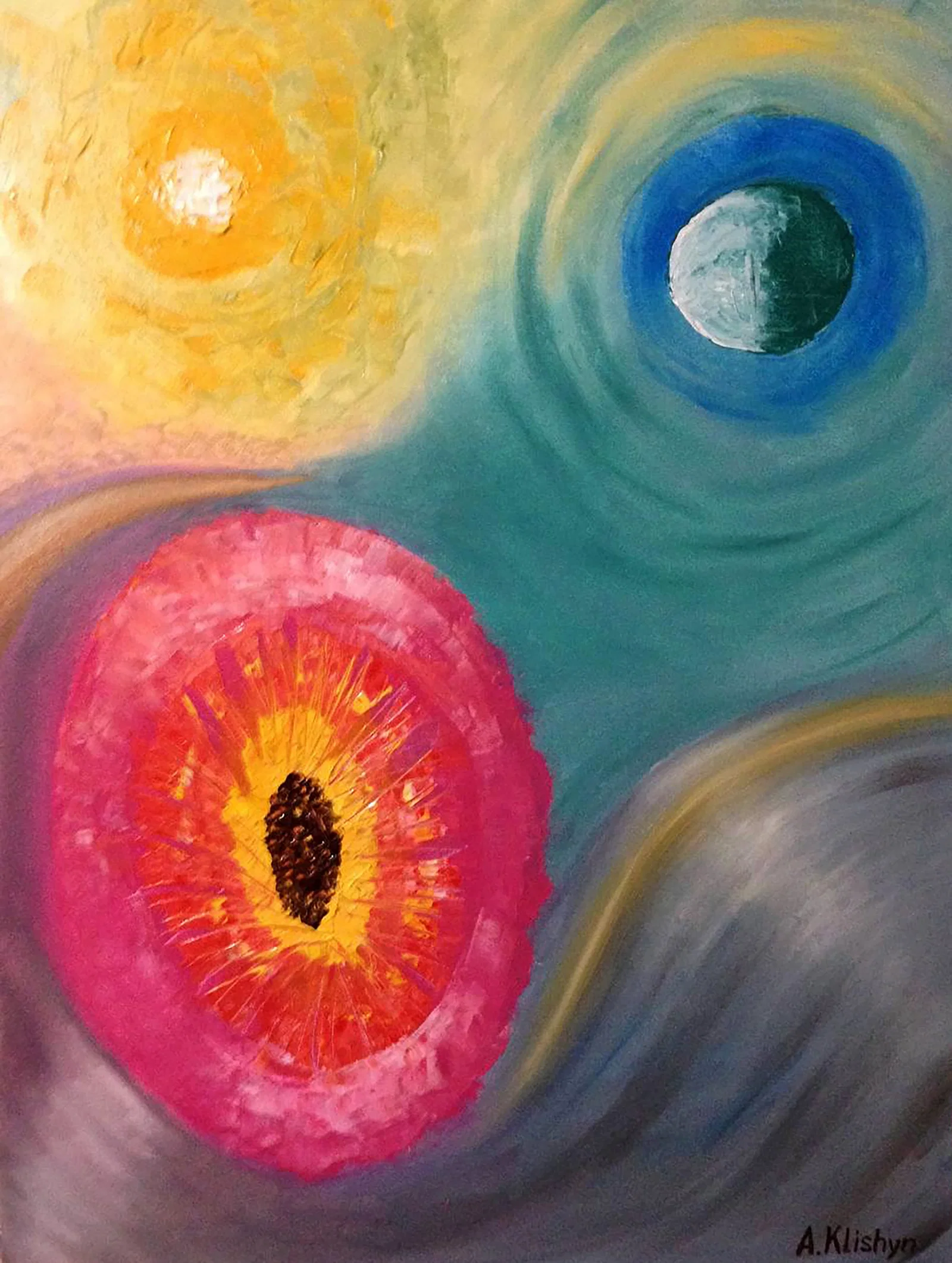 Oil painting The Shivy Bland Planetary System Andriy Klishyn