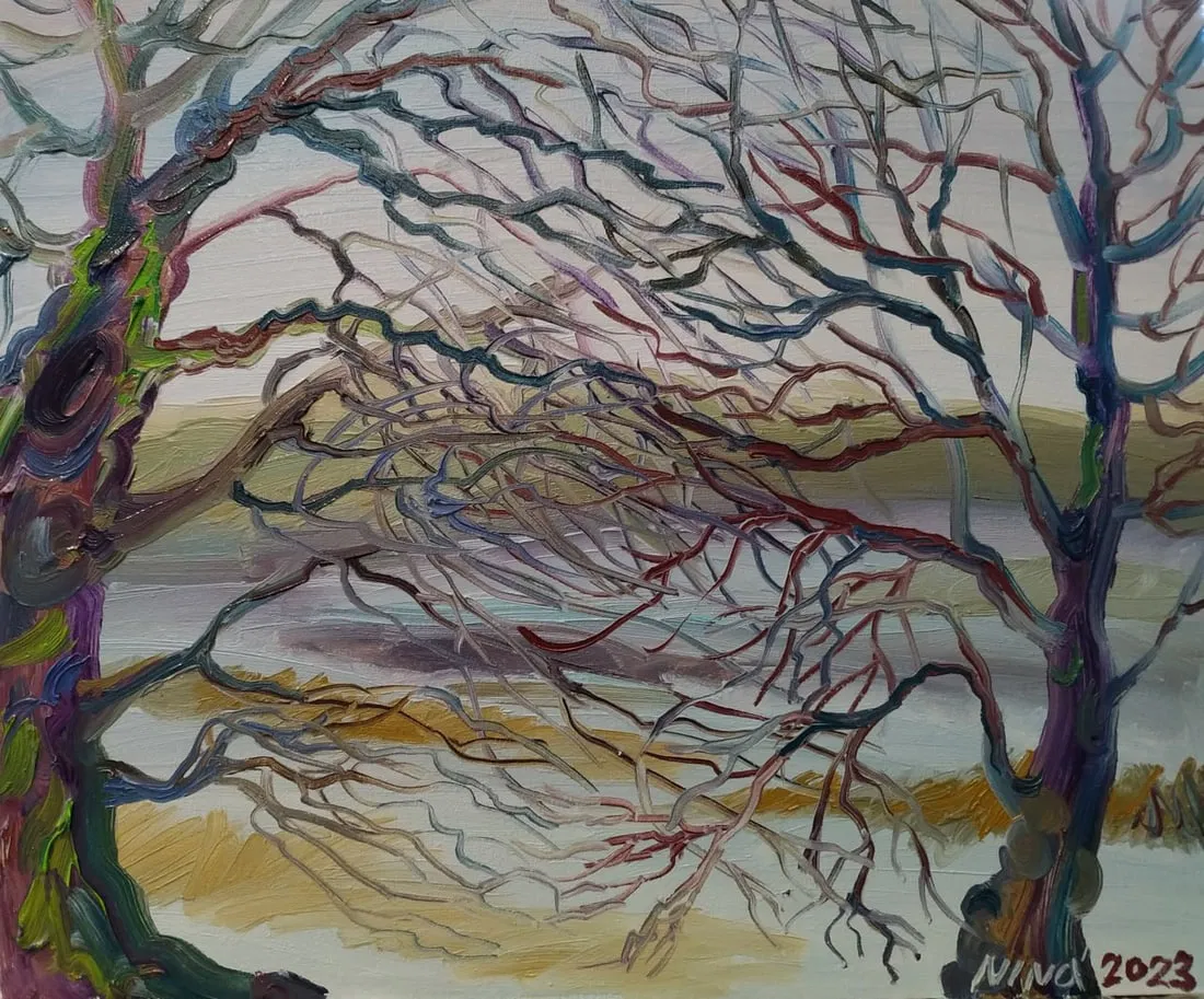 Oil painting Under the trees Nina L