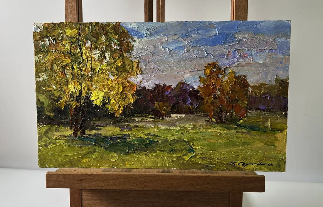 Oil painting Vibrant autumn nature Boris Serdyuk