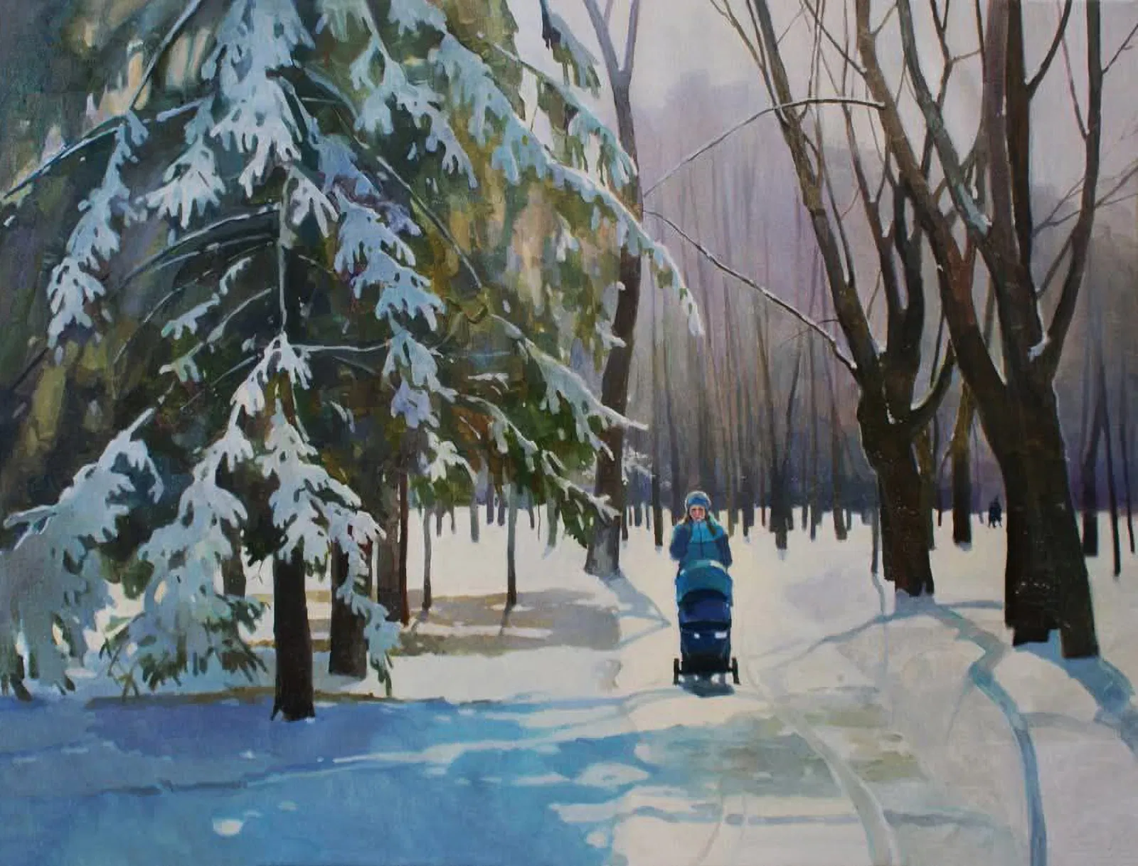 Oil painting Walk in the park Anastasia Yaroshevich