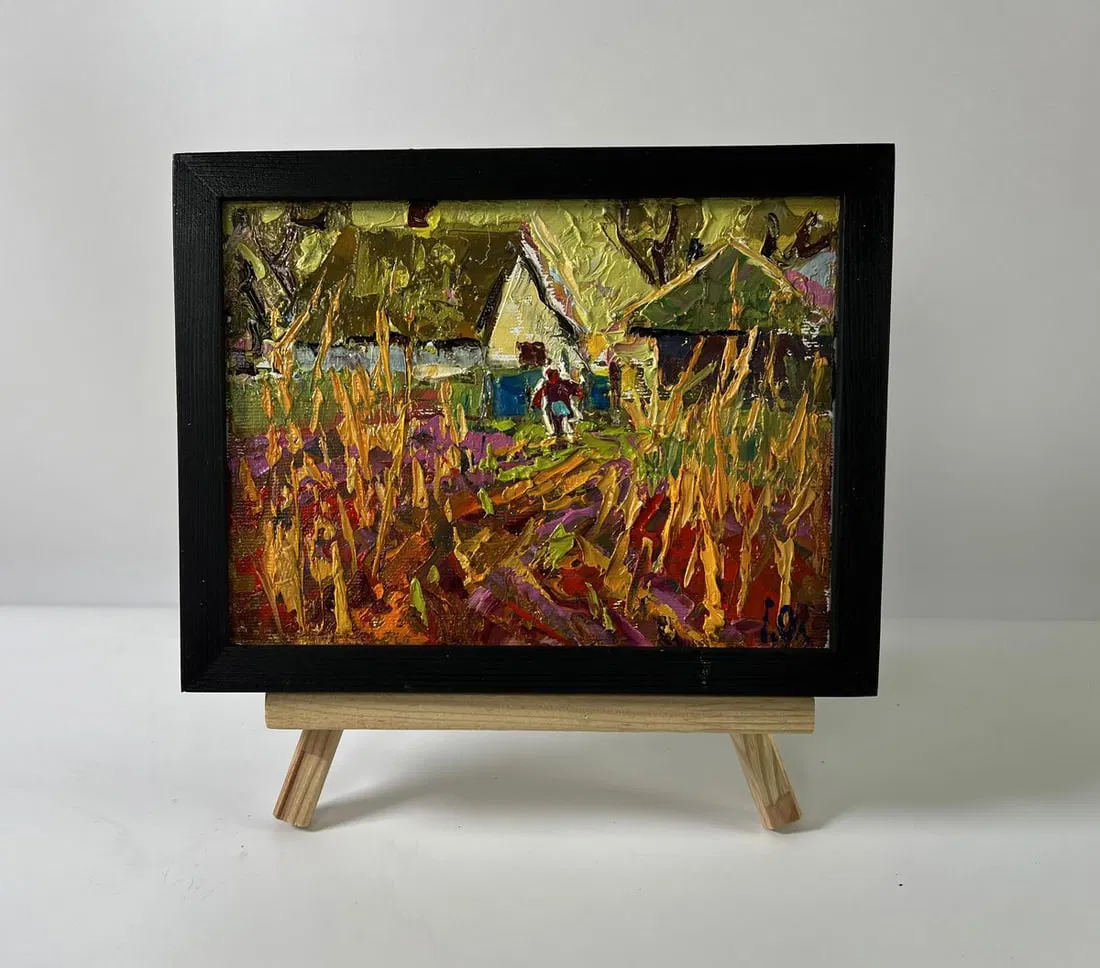 Oil painting Warm autumn in the village Oleksiy Ivanyuk