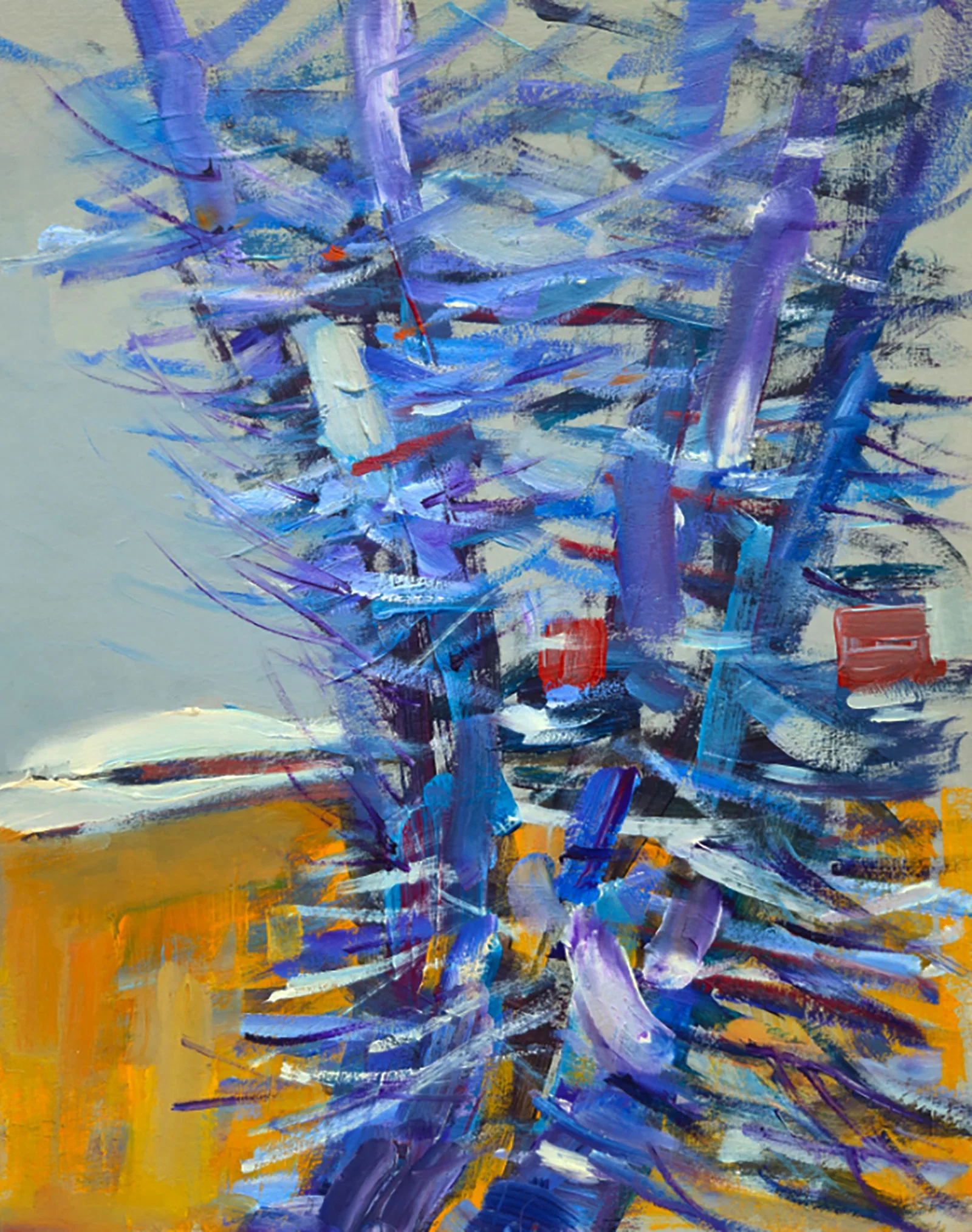 Oil painting Winter morning in the Village Yuri Shkrob