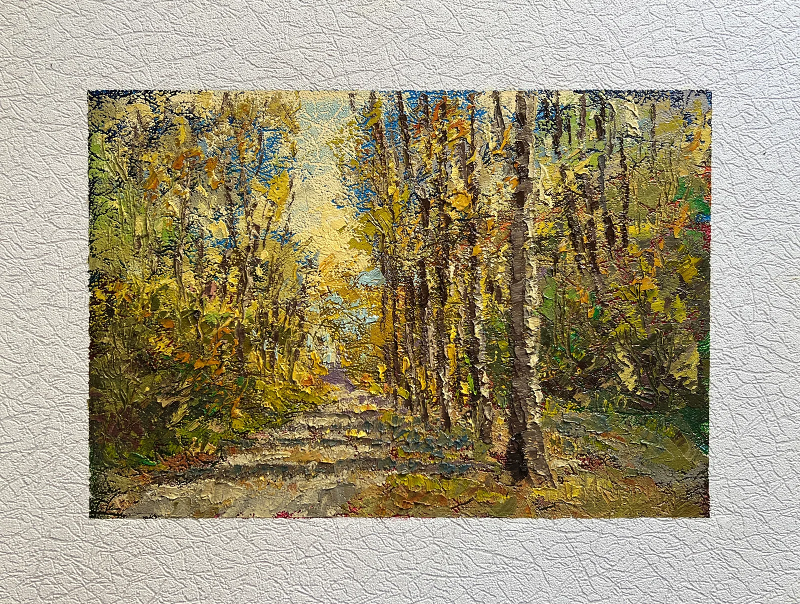 Oil painting with frame high castle K. Leonid