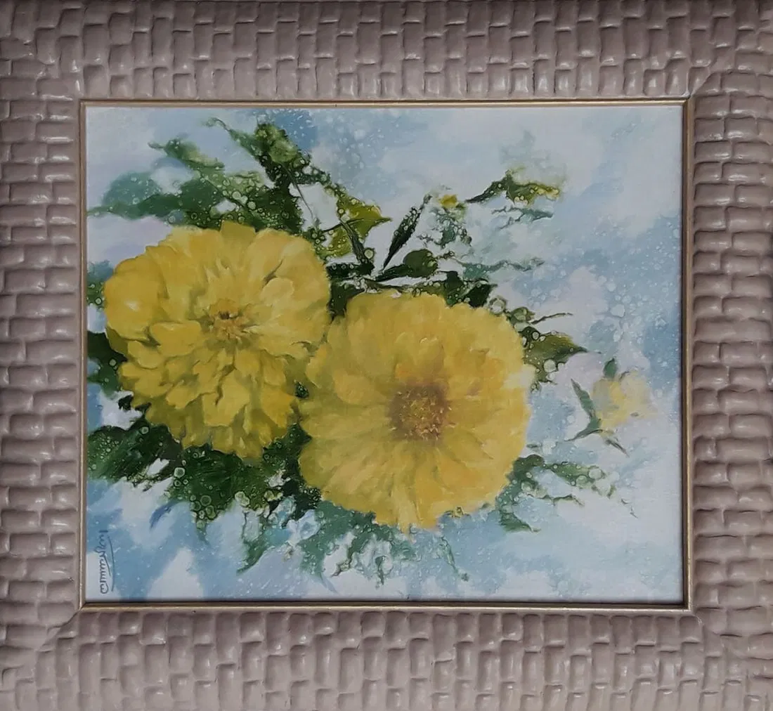 Oil painting Yellow flowers Vasily Korkishko
