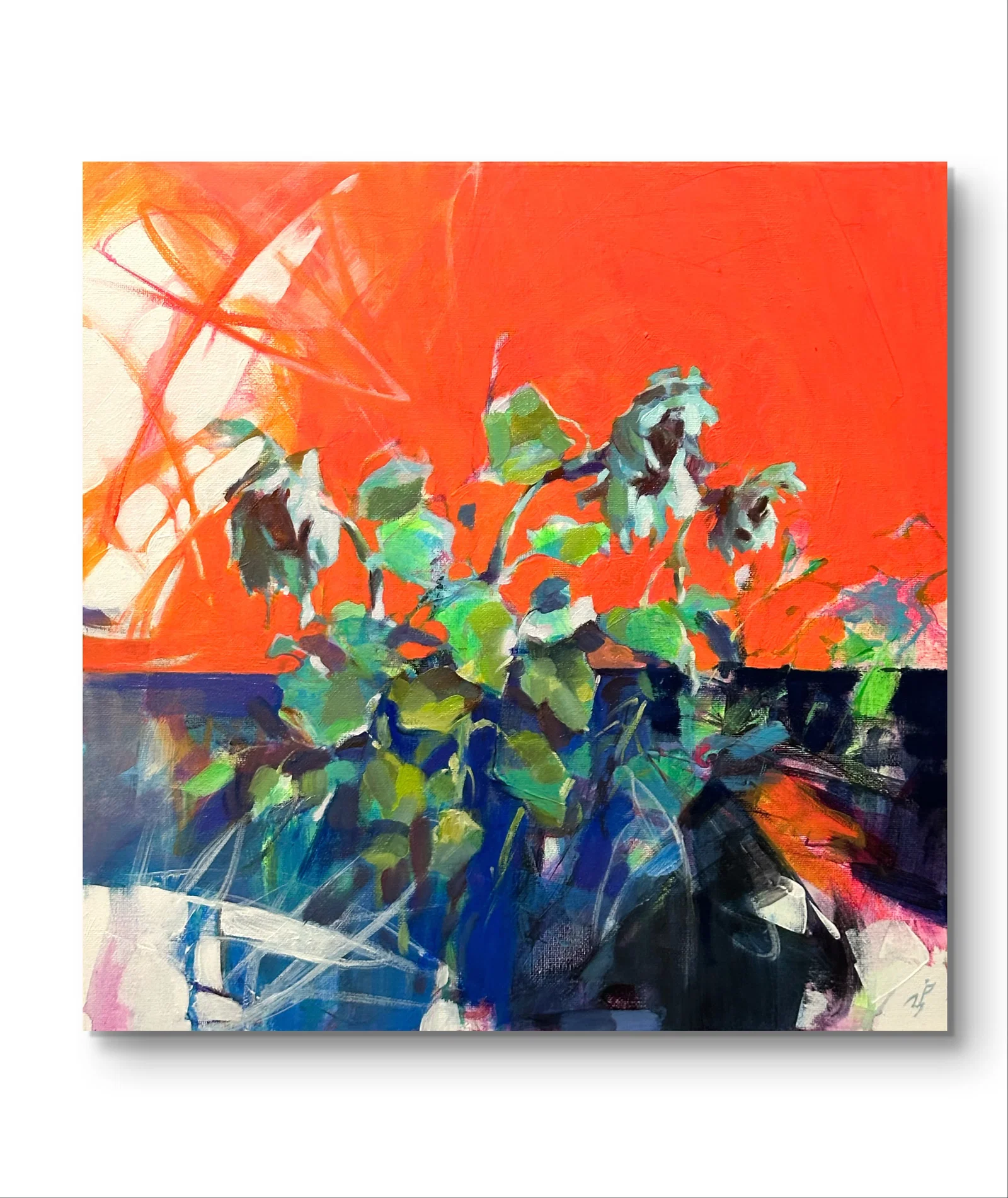 Oil still life painting Sunflowers Ivan T.