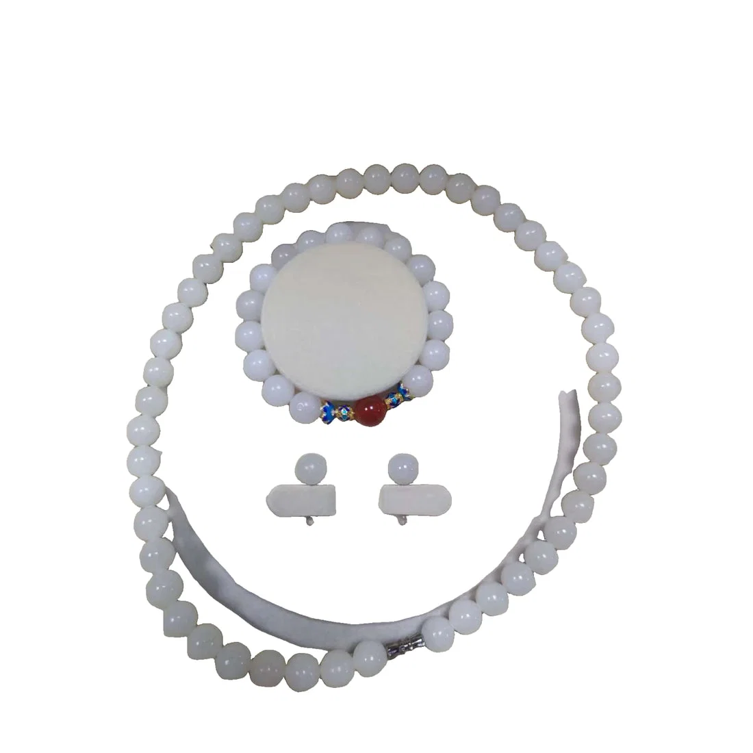 Old Collection Hetian White Jade Necklace