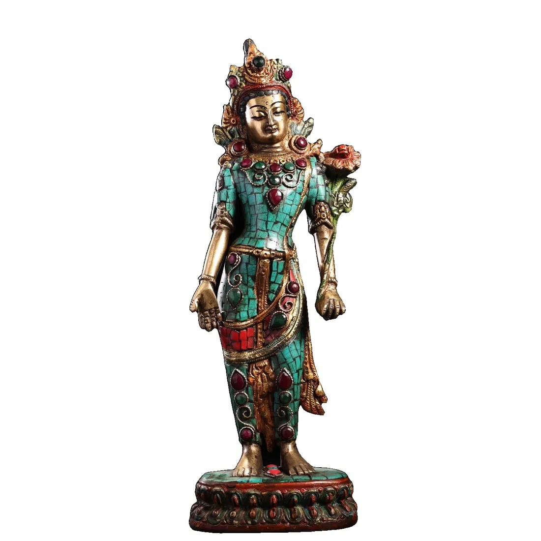 Old Collection of Pure Copper Standing Tara