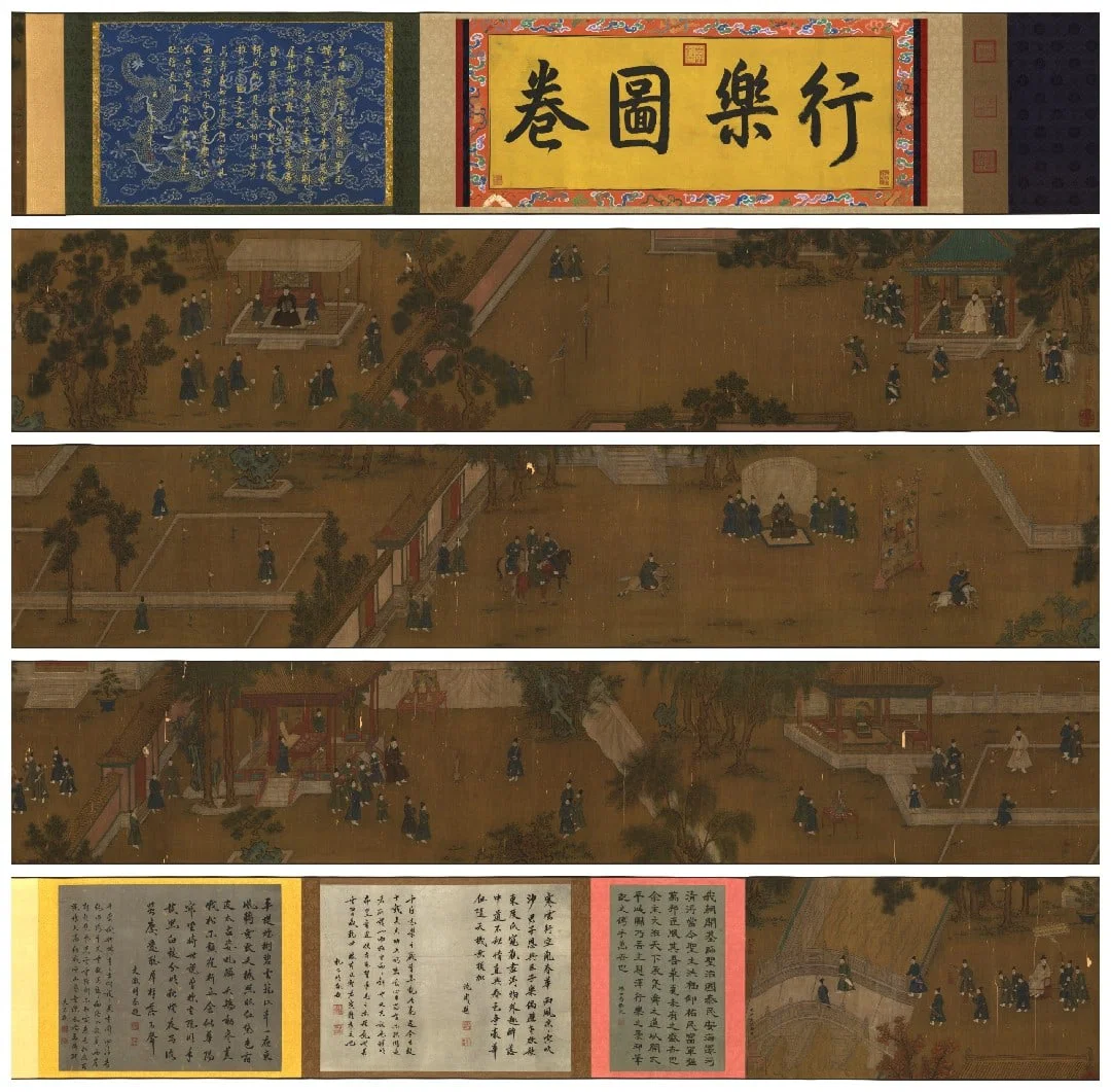 Old Summer Palace Collection Xuande Imperial Scroll Outing Painting