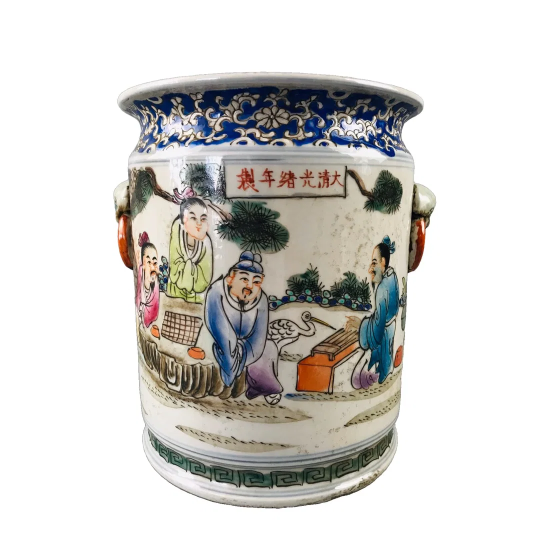 Old Tibet: Famille Rose Figure Scroll Vase