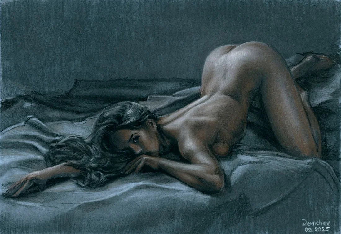 Oleksandr Demichev (Ukraine,20/21C) pastel painting