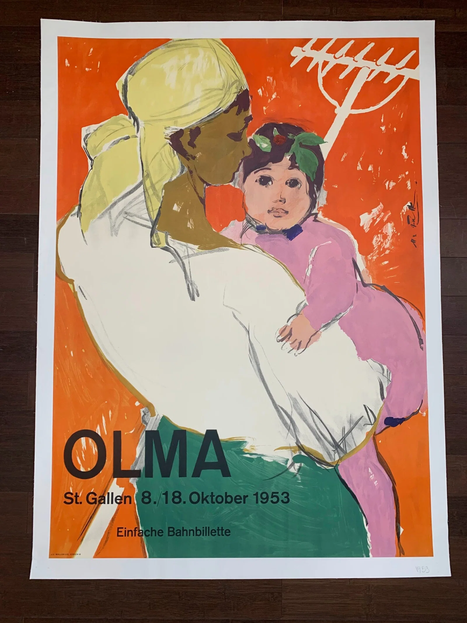 Olma - Art By Hans Falk (1953) 36x50 Swiss Advertising Poster LB
