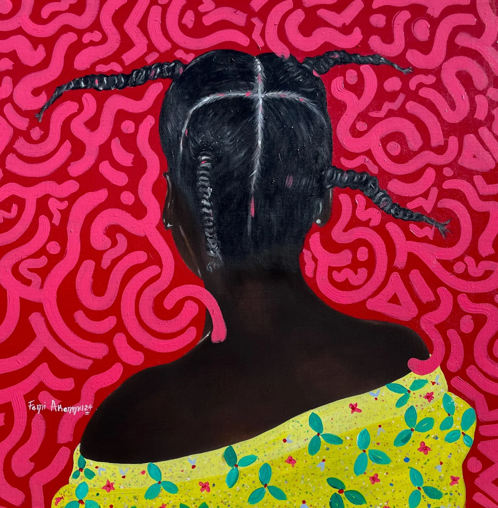 Oluwafemi Akanmu, Identity 1 - 21st Century, Contemporary, Portrait, Mixed Media, African Woman,