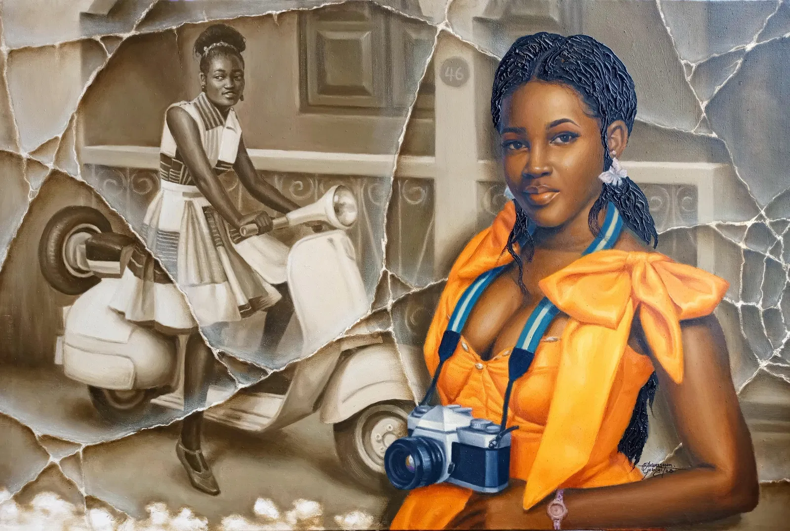 Oluwaseun Ojebiyi, The Trip -21st Century, Contemporary, Figurative Painting, Oil, Women, Vehicle,