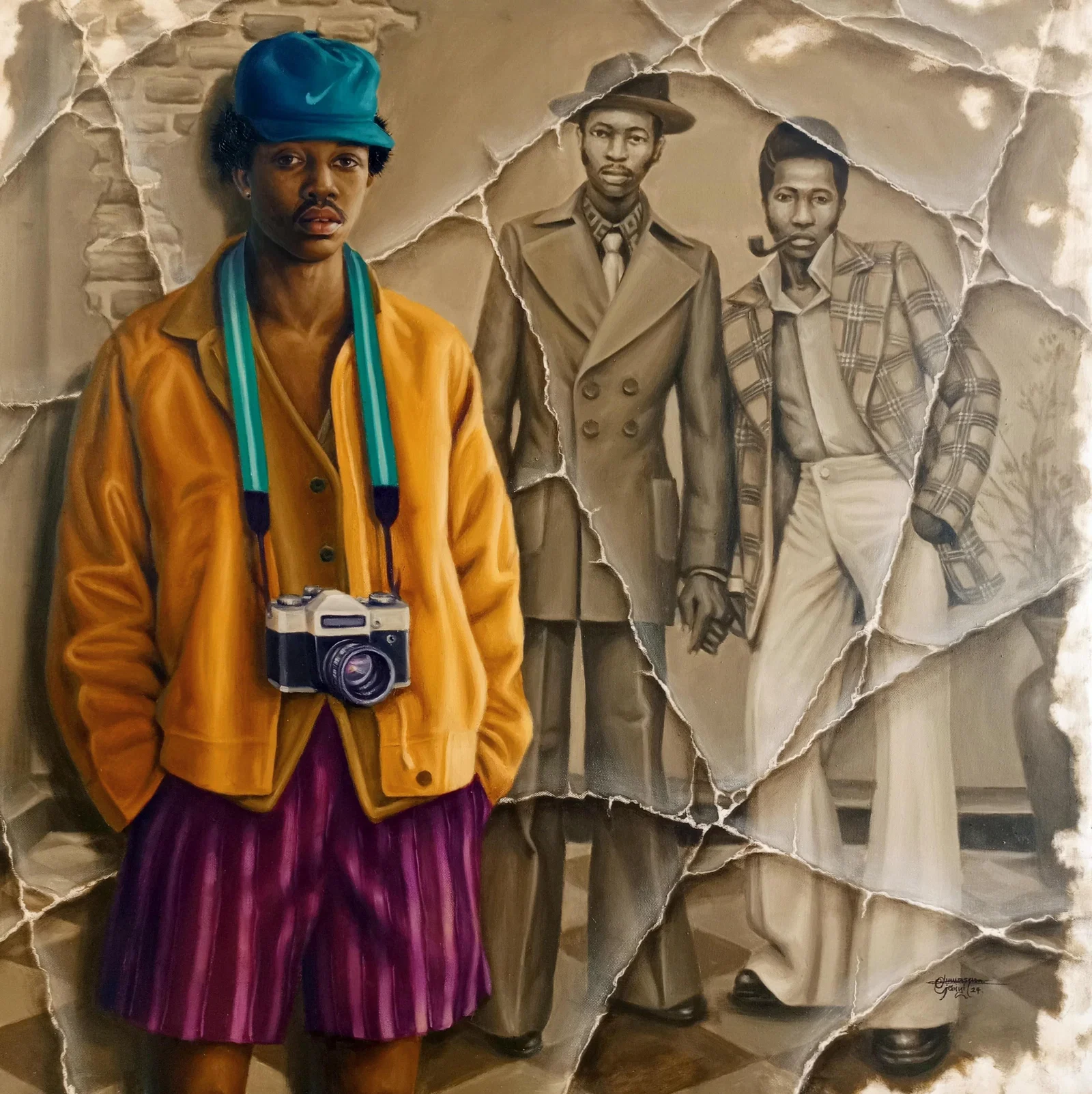 Oluwaseun Ojebiyi, Timeless Friends -21st Century, Contemporary, Figurative Painting, Oil, 2024