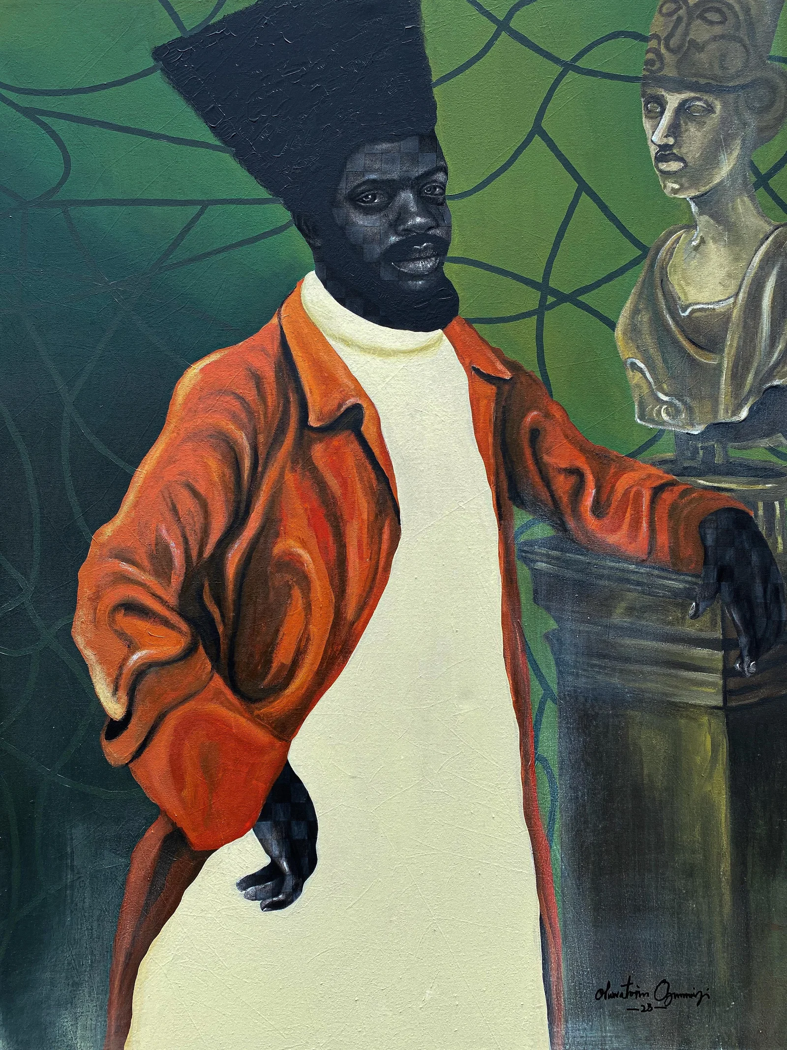 Oluwatosin Ogunniyi , Treasury - 21st Century, Contemporary, Figurative Portrait, Mixed Media,