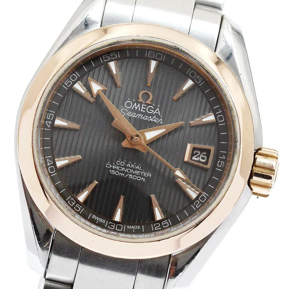 OMEGA SEAMASTER AQUA TERRABEZEL DATE AUTOMATIC LADIES WATCH