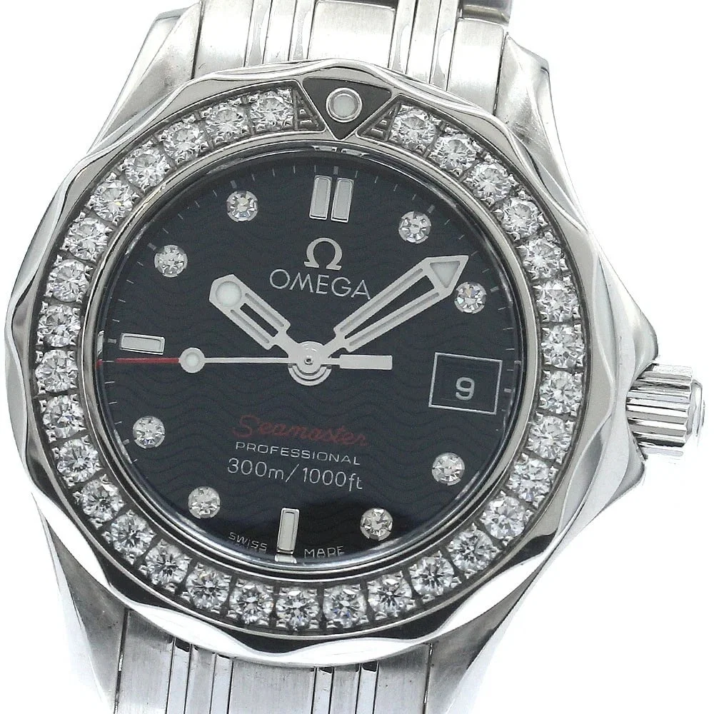 OMEGA SEAMASTER DIAMOND BEZEL QUARTZ LADIES WATCH